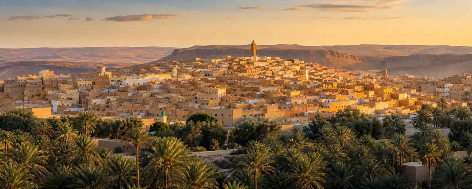 Ghardaïa, the M'zab Valley and Sahara landscape in Algeria