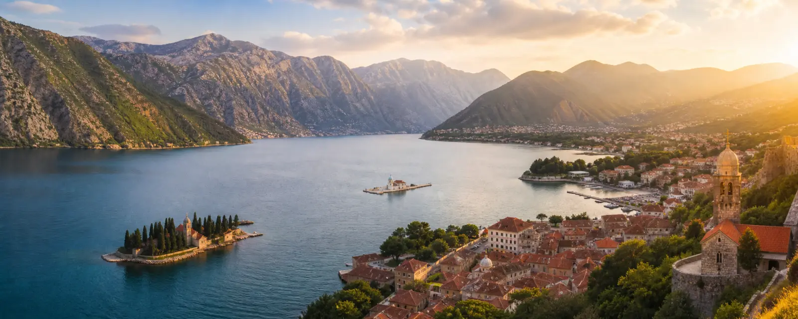 Bay of Kotor landscape in the Balkans