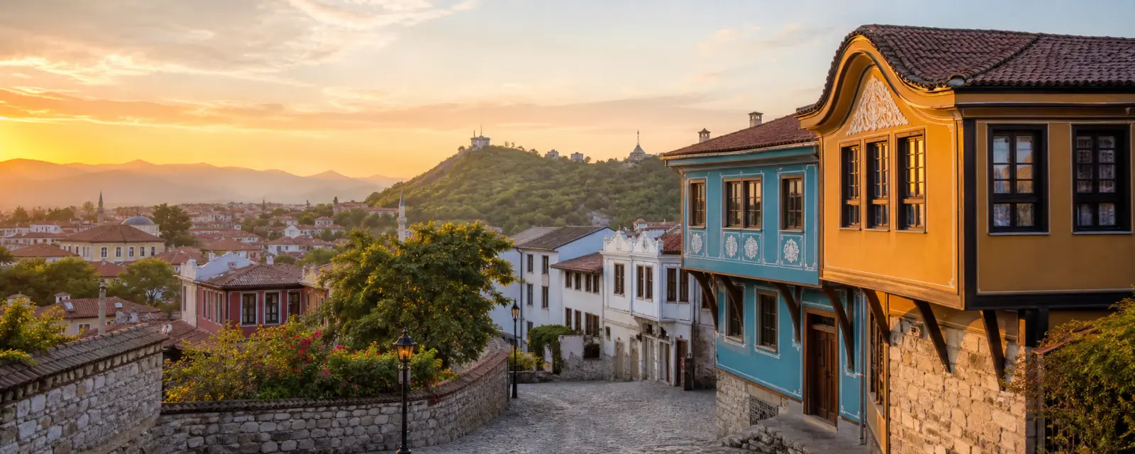 Plovdiv old town landscape in Bulgaria