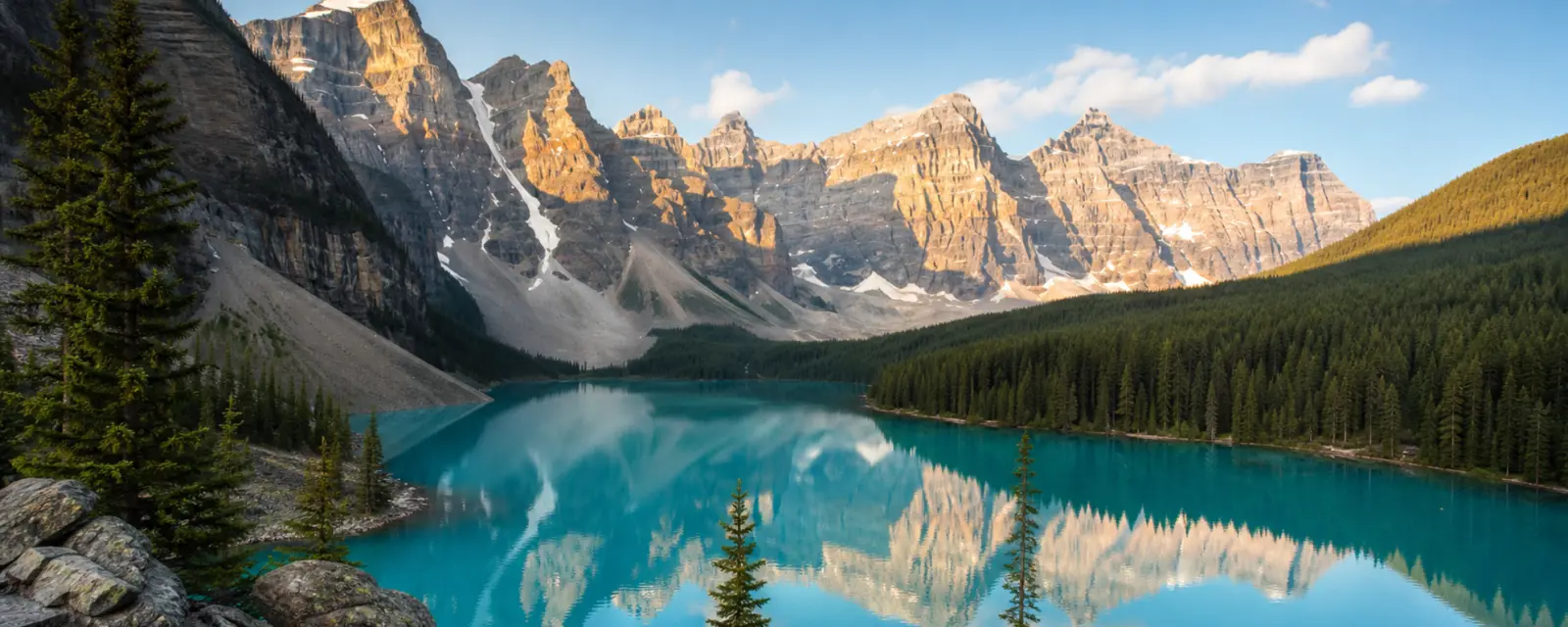 Moraine Lake and the Canadian Rockies landscape in Canada