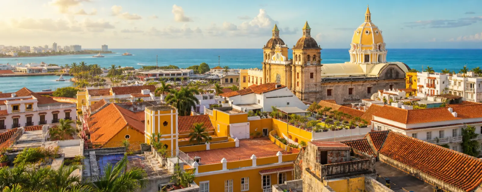 Historic Cartagena and the Caribbean Sea in Colombia