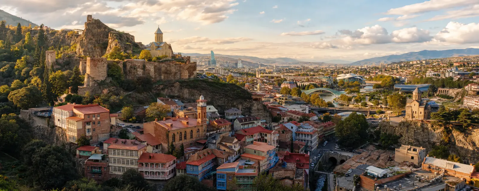 Tbilisi Old Town and Narikala Fortress in Georgia