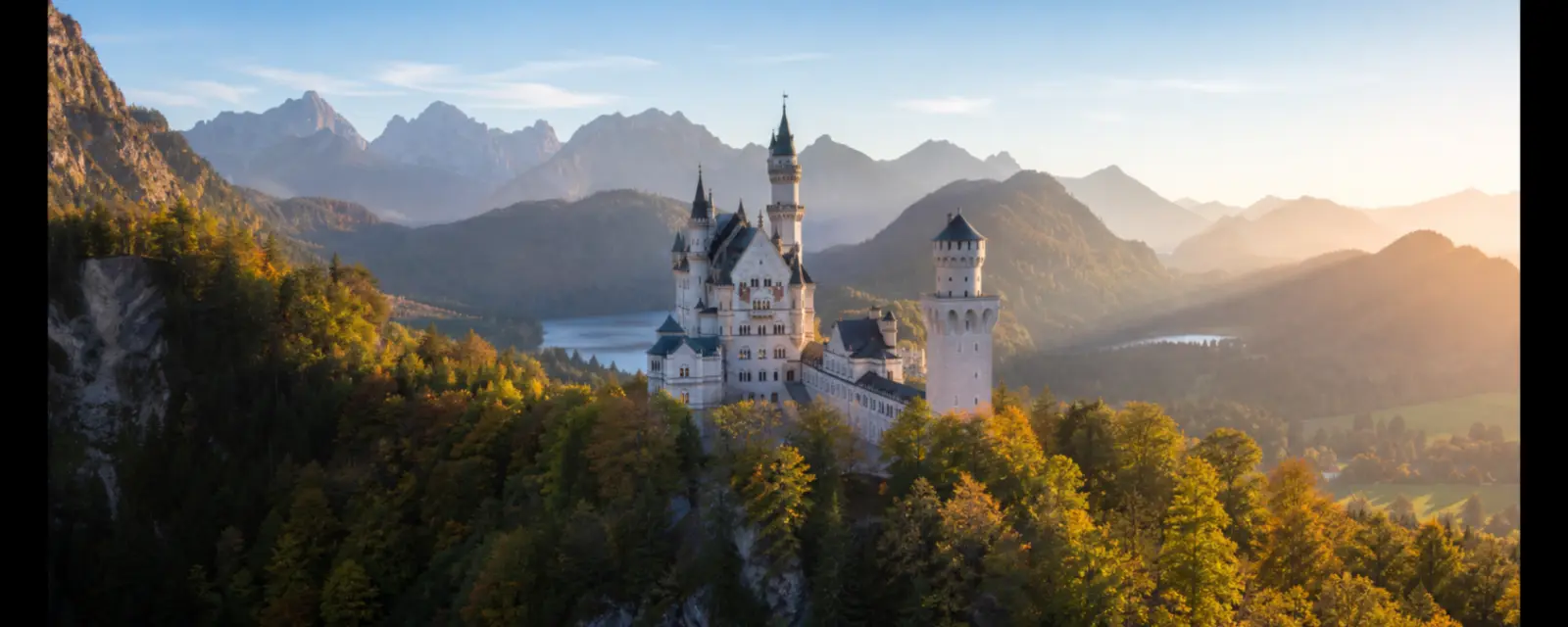 Neuschwanstein Castle and the Bavarian Alps in Germany