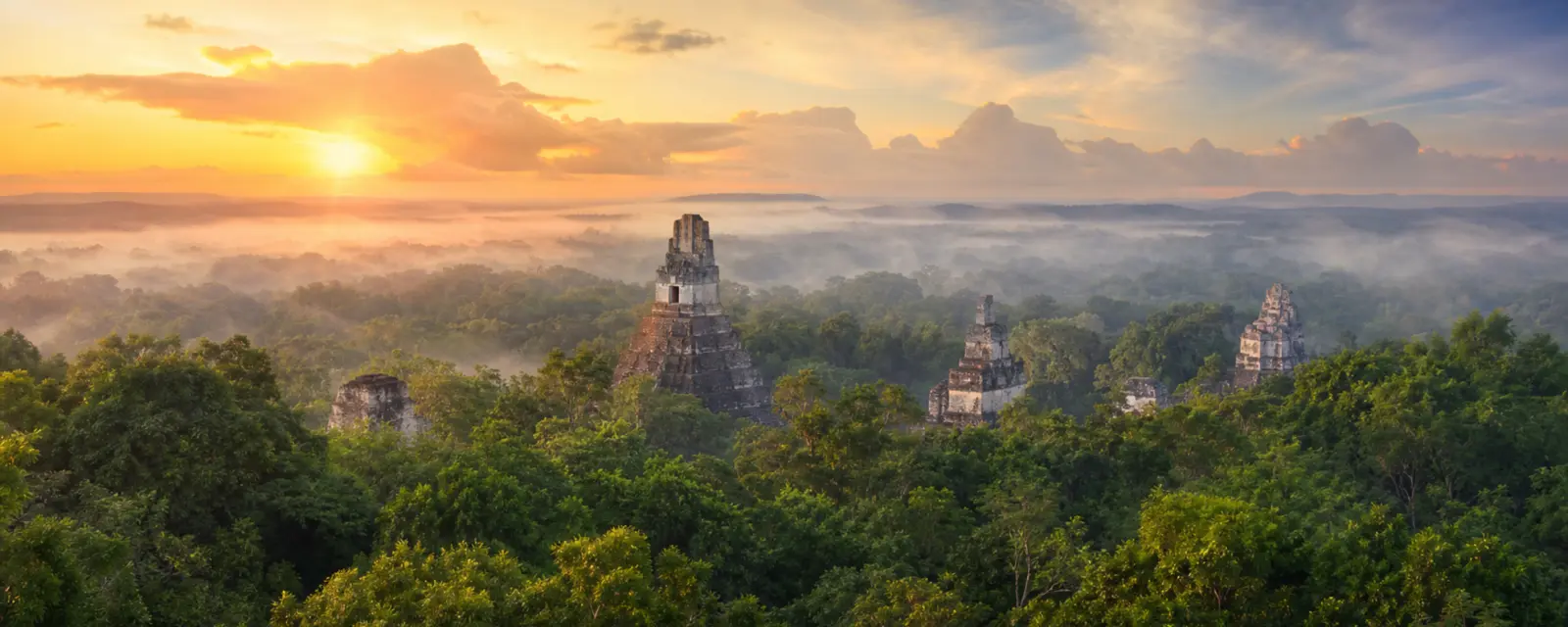 Tikal Maya temples and rainforest in Guatemala