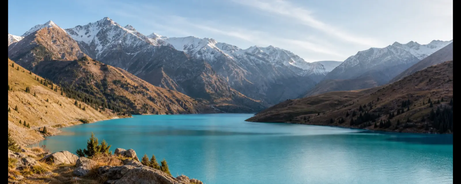 Big Almaty Lake and the Tian Shan Mountains in Kazakhstan