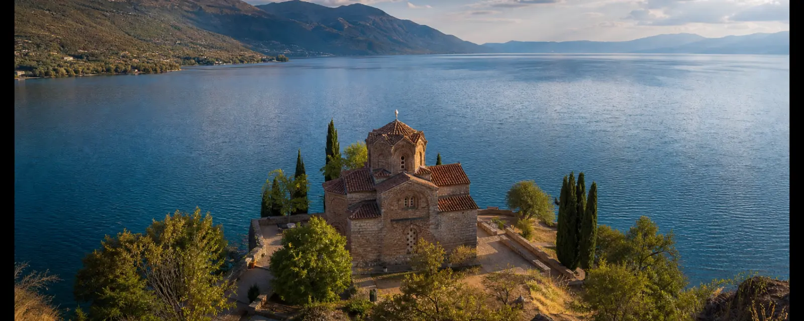 Lake Ohrid and the Church of Saint John at Kaneo in North Macedonia