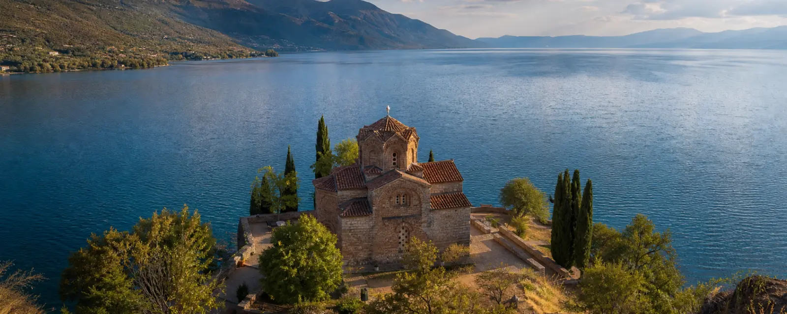 Lake Ohrid and the Church of Saint John at Kaneo in North Macedonia