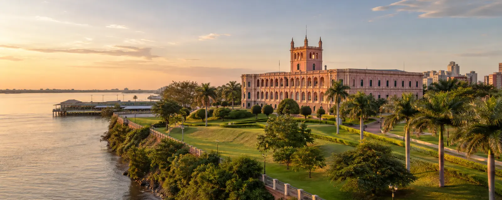 Palacio de los Lopez and the Paraguay River in Asuncion