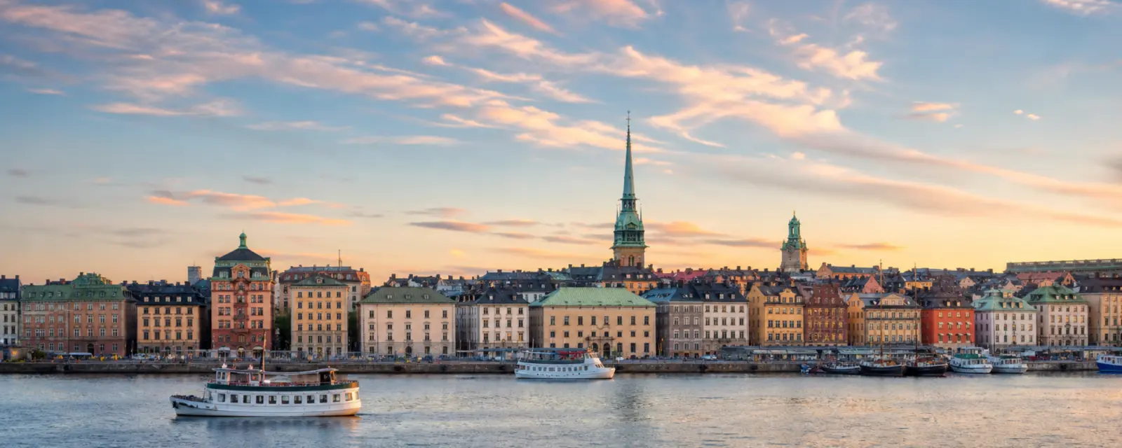 Stockholm Gamla Stan and harbor skyline in Sweden