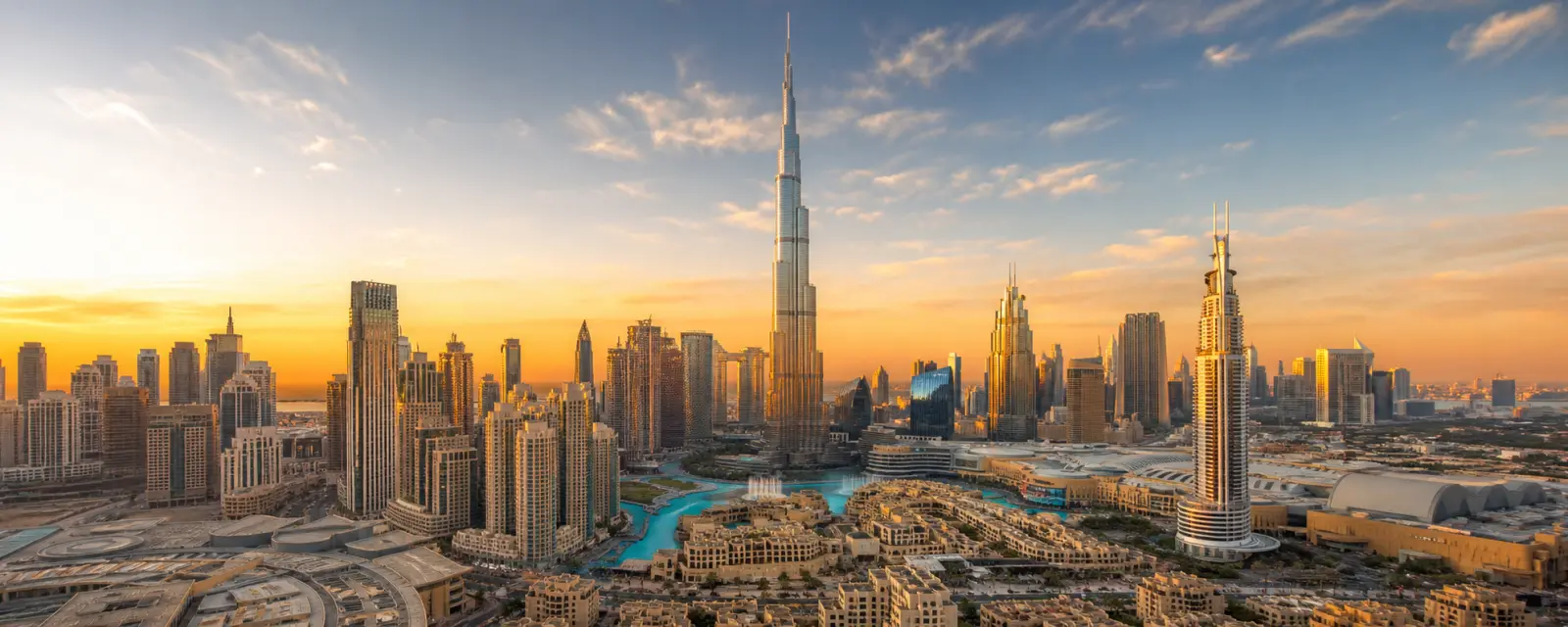 Burj Khalifa and the Dubai skyline in the United Arab Emirates