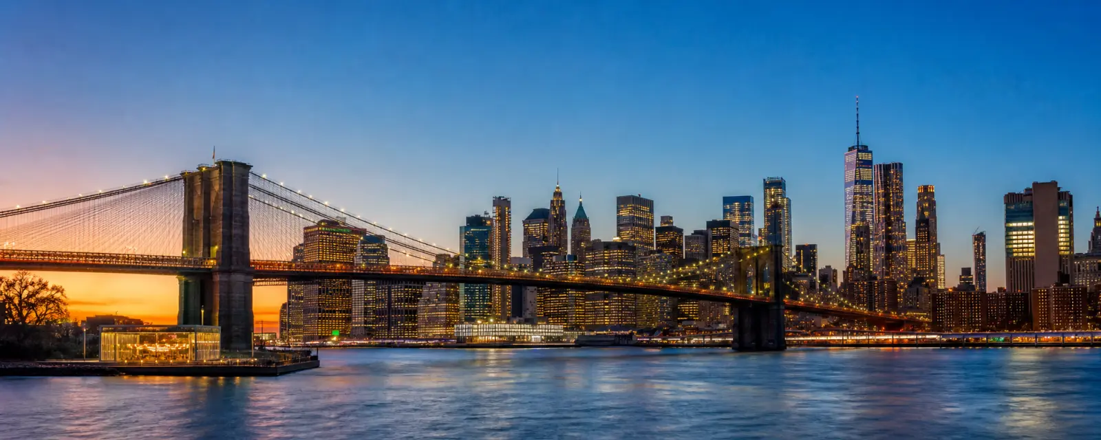New York and Brooklyn Bridge landscape in the United States